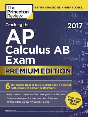 cover image of Cracking the AP Calculus AB Exam 2017, Premium Edition